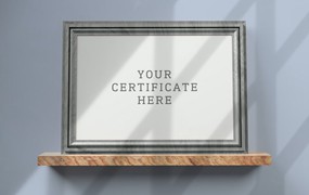 证书框架样机图 Certificate Shelf Mockup