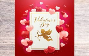 情人节红心装饰背景 Valentine’s Day Background
