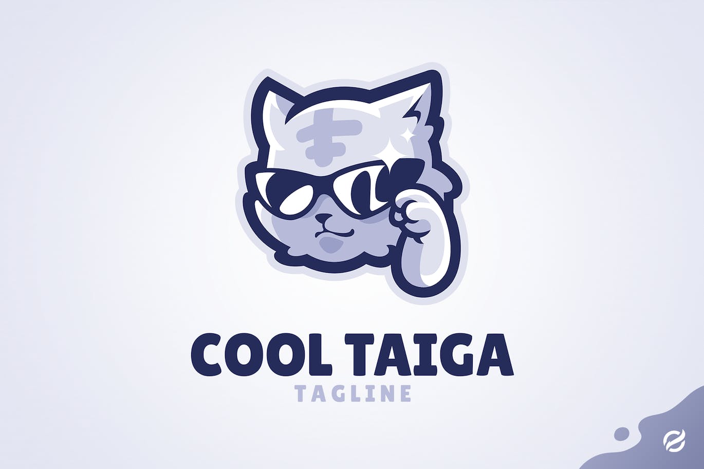 墨镜老虎Logo插画模板 Cool Taiga 图片素材 第1张