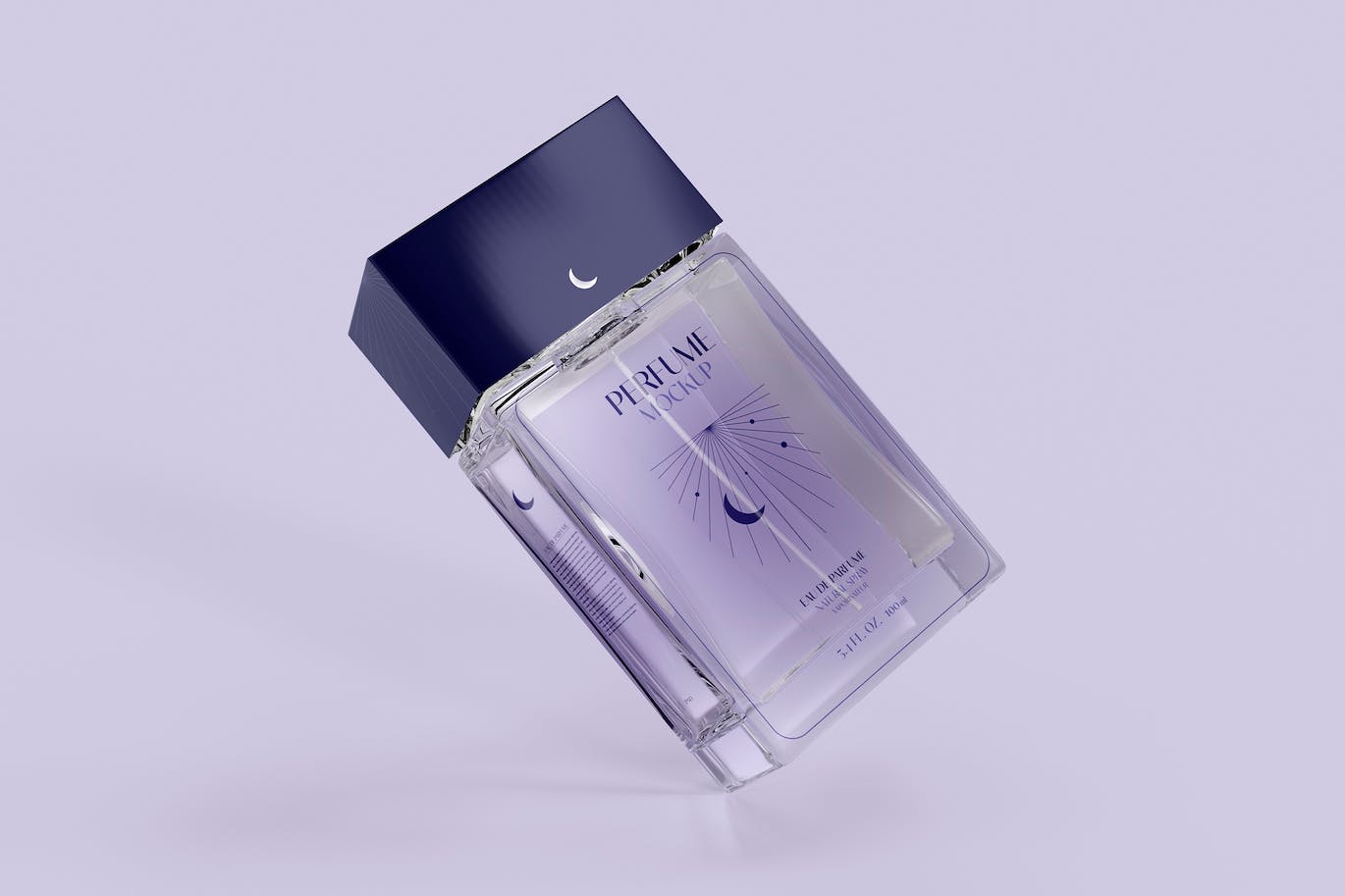 透明玻璃香水瓶设计样机图 Perfume Bottle Mockup 样机素材 第1张