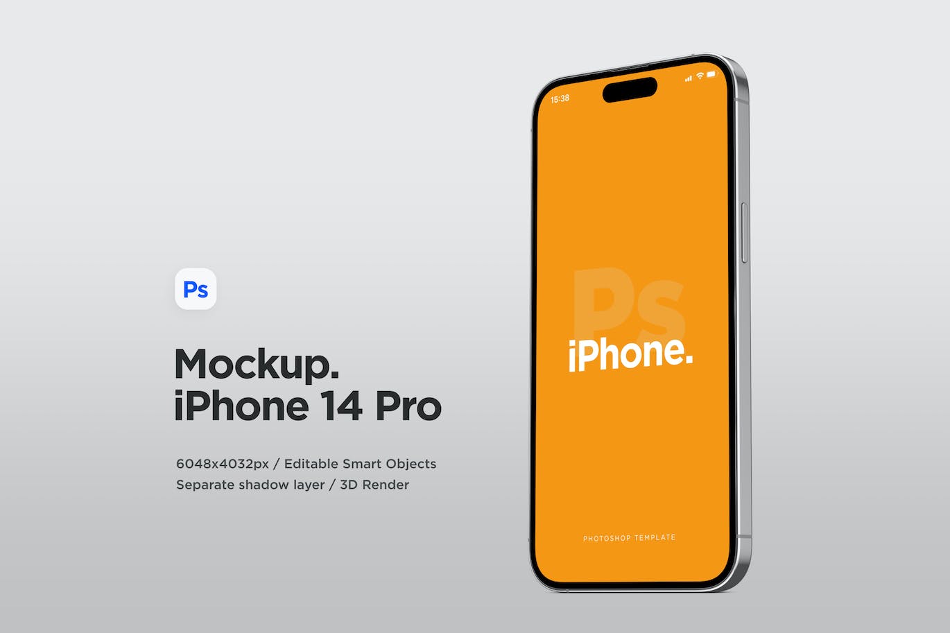 iPhone 14 Pro手机侧视图展示样机 Phone 14 Side View Mockup 01 样机素材 第1张