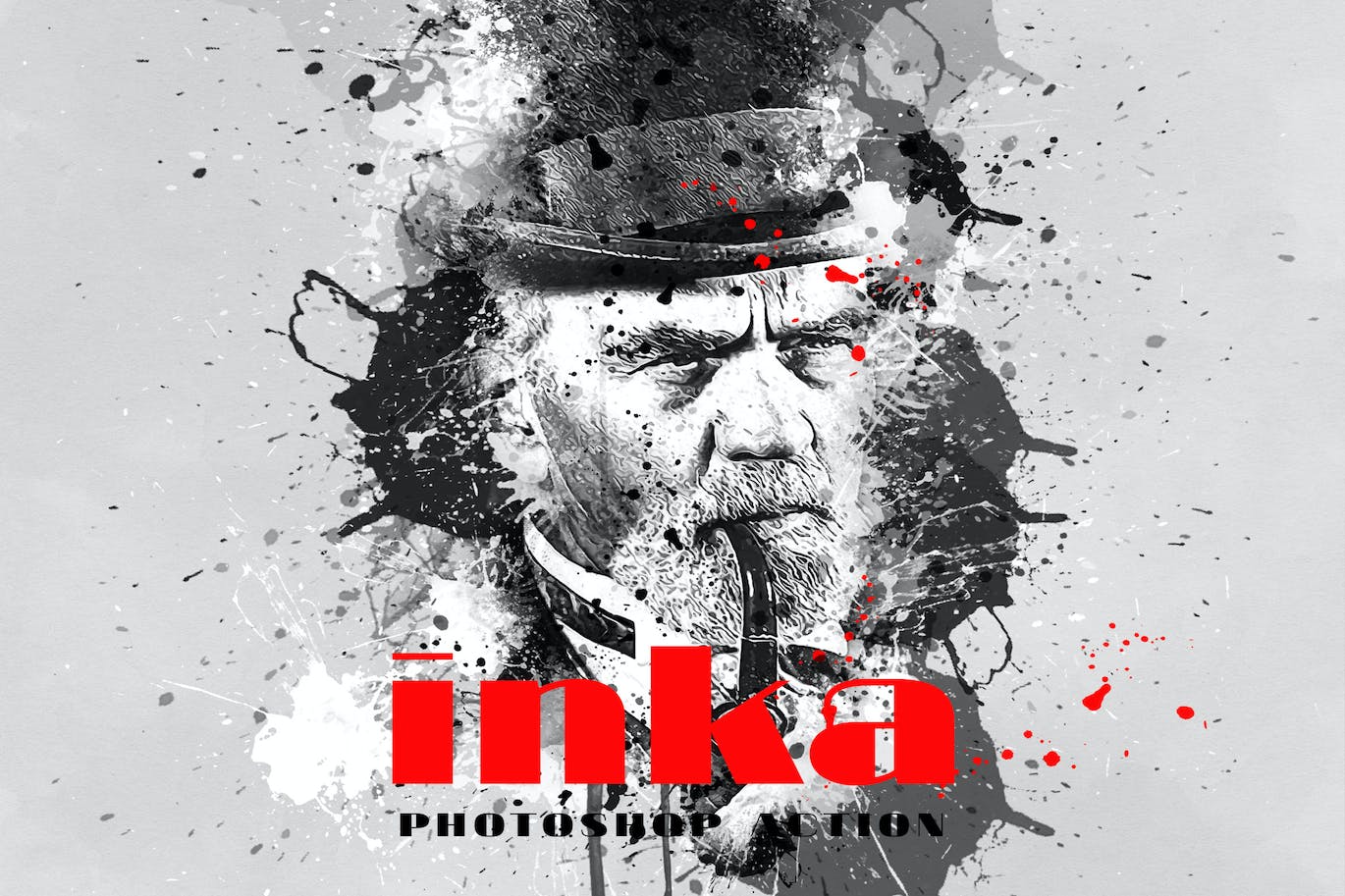彩墨画照片处理效果PS动作模板 Inka – Photoshop Action 插件预设 第1张