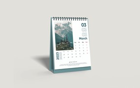 台历日历设计样机 Desk Calendar Mockup