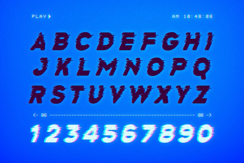 80年代复古潮流计算机字体无缝图案矢量图形元素PSD效果纹理套件 图片素材 第9张