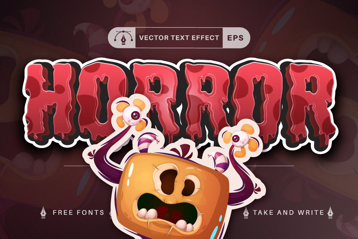 10个万圣节主题矢量文本效果字体样式 Set 10 Halloween Text Effects, Font Styles 插件预设 第8张