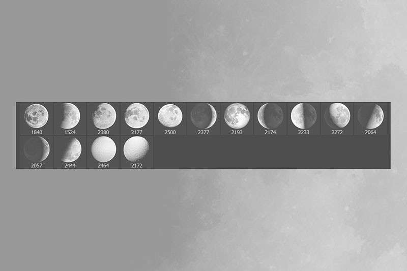 15个真实月亮月球图案PS笔刷 笔刷资源 第4张