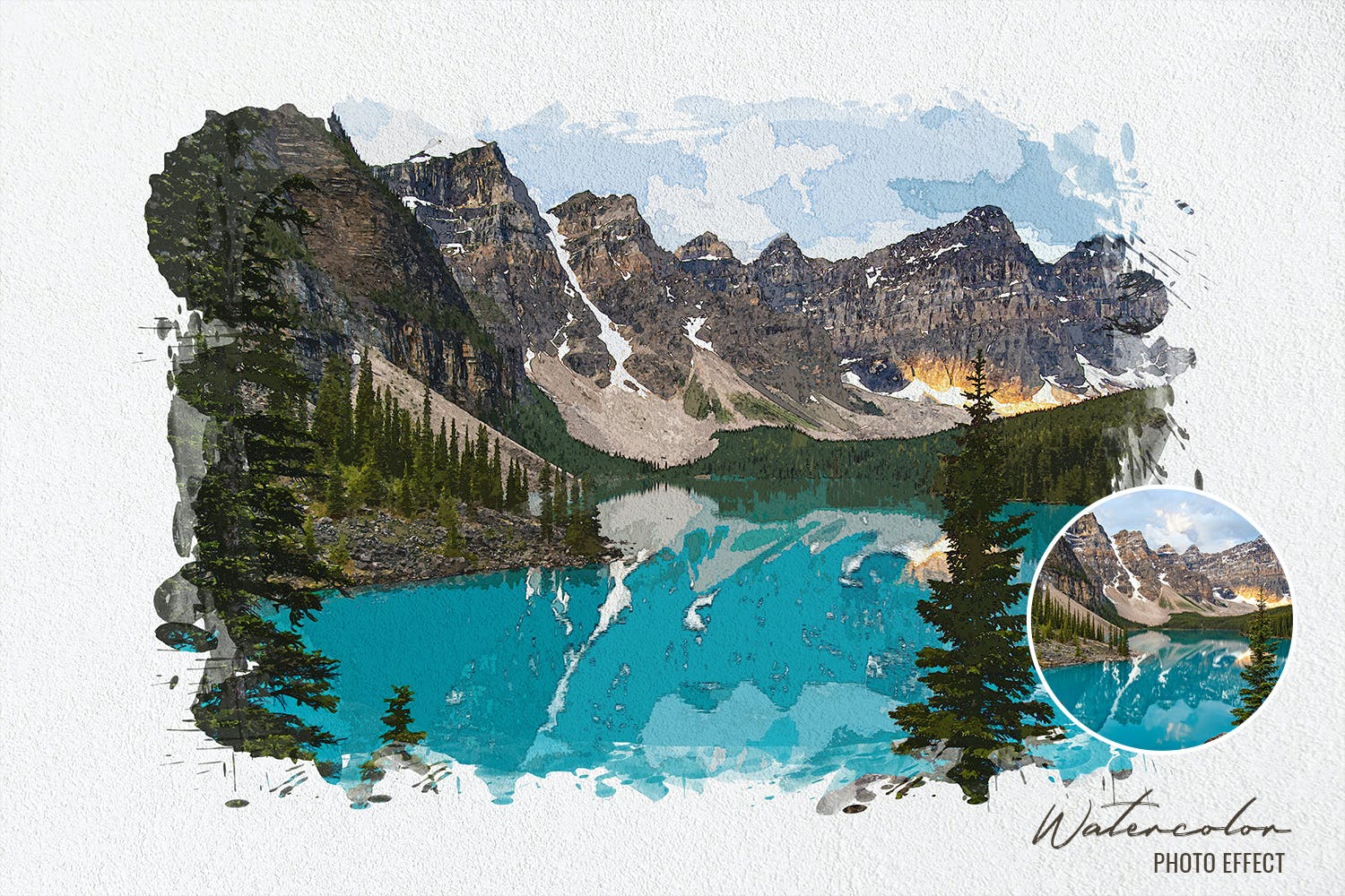 逼真风景水彩PS照片效果模板 Landscape Watercolor Photoshop Effect 插件预设 第5张