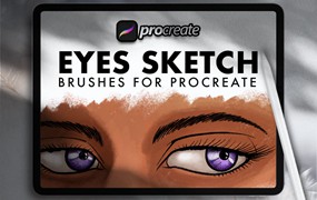 人体眼睛Procreate绘画笔刷素材 Dans Eyes Anatomy Brush Stamp Procreate
