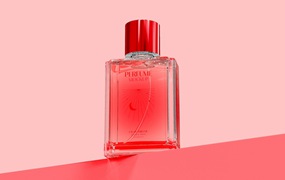 香水玻璃瓶品牌设计样机图 Perfume Bottle Mockup