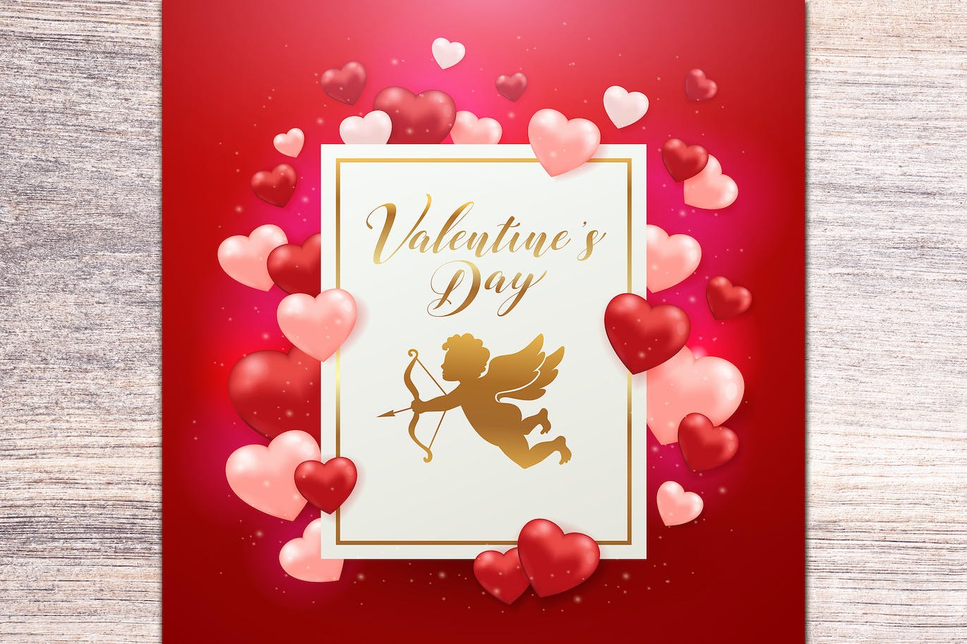 情人节红心装饰背景 Valentine’s Day Background 图片素材 第1张