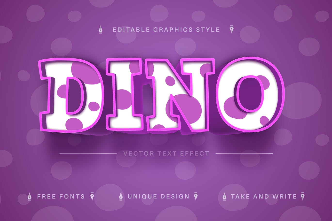 有趣漫画矢量文字效果字体样式 Dino – Editable Text Effect, Font Style 插件预设 第1张