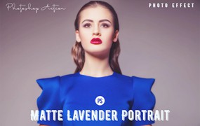 哑光淡紫色人像效果PS动作模板 Matte Lavender Portrait Photoshop Action