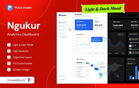 数据分析仪表盘UI套件 Ngukur – Analytics Dashboard UI Kits