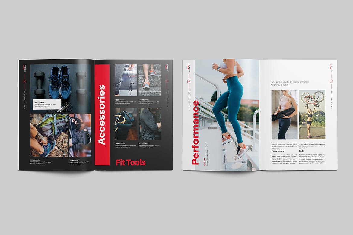 健身运动方案画册模板 Fitness – Gym Brochure 幻灯图表 第2张