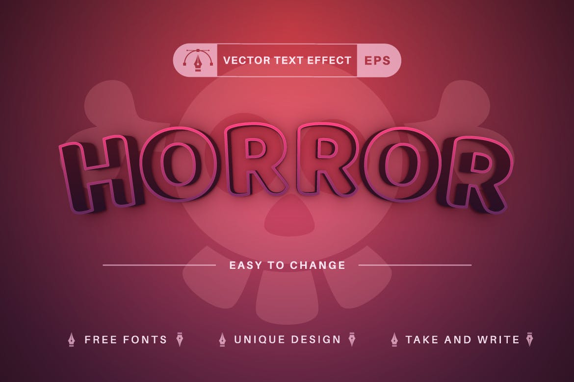 万圣节矢量文字效果字体样式 Halloween – Editable Text Effect, Font Style 插件预设 第3张