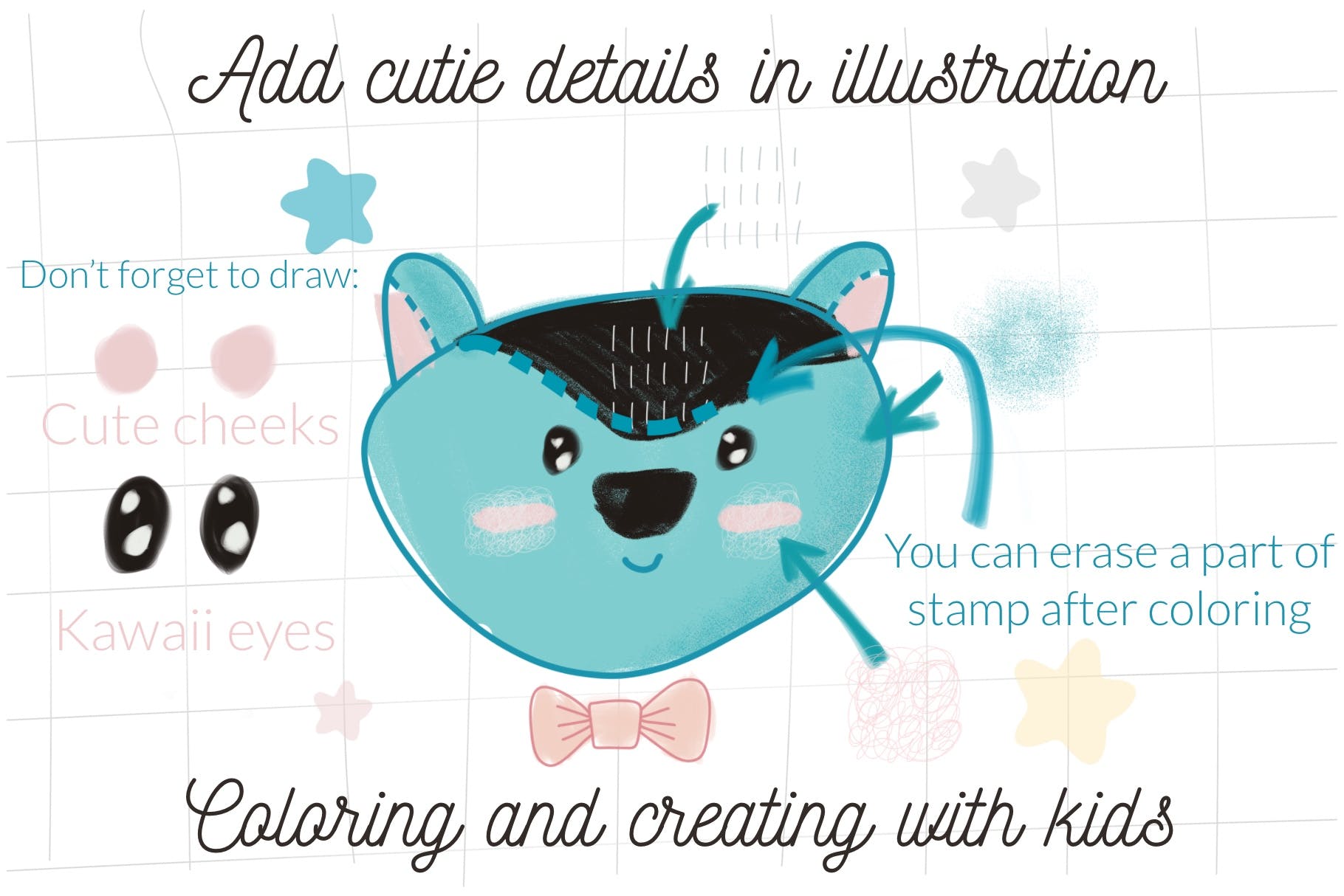可爱的动物形状Procreate笔刷 Cute animals Procreate stamps 笔刷资源 第10张