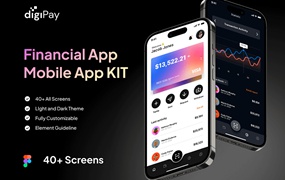 高级金融科技App应用程序UI套件