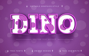 有趣漫画矢量文字效果字体样式 Dino – Editable Text Effect, Font Style
