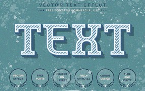 复古线条矢量文字效果字体样式 Retro Text – Editable Text Effect, Font Style