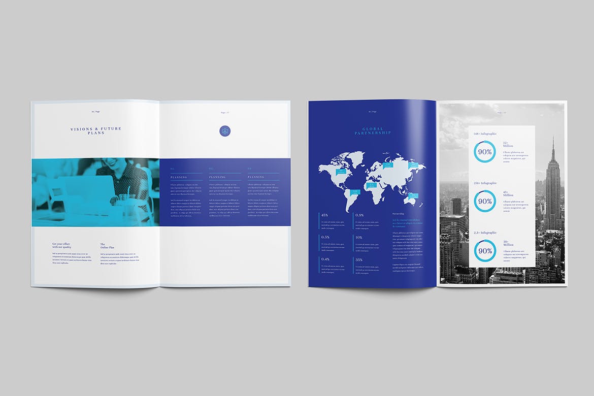 商务商业杂志排版设计模板 Brochure 幻灯图表 第8张