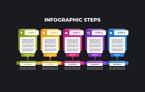 丰富多彩平面信息图表设计模板 Colorful Flat Infographic Table Business Design