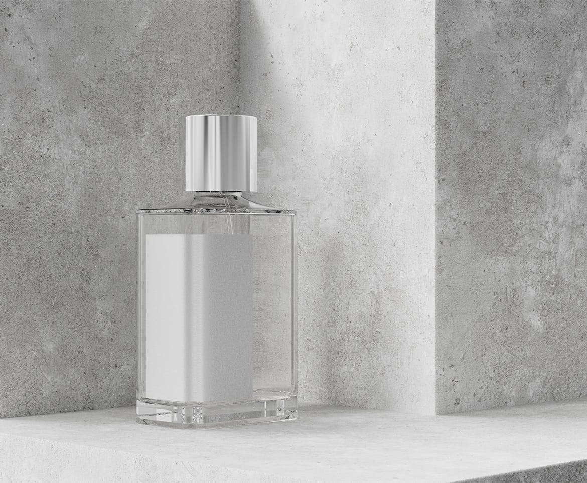 透明玻璃瓶香水品牌包装设计样机图 Perfume Bottle Mockup 样机素材 第2张