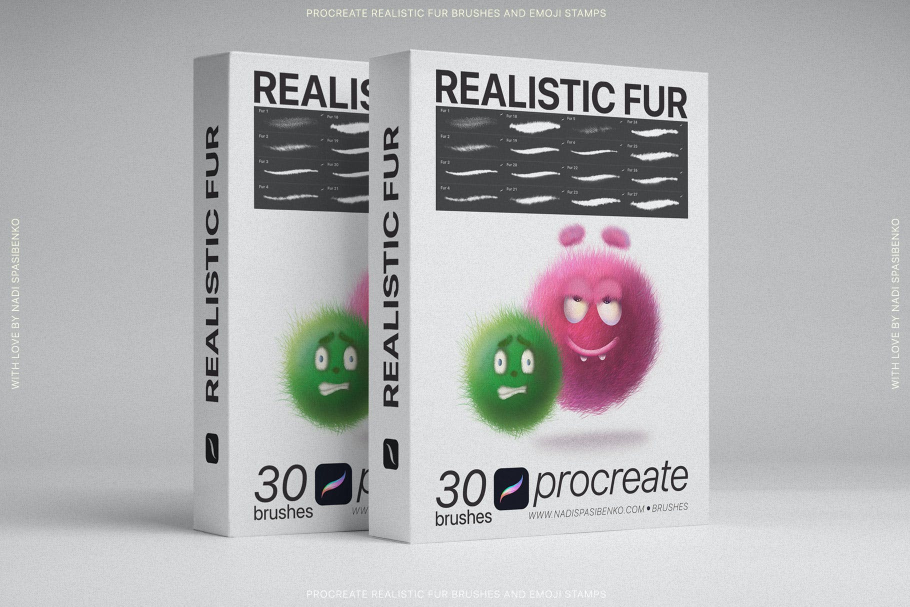 逼真的毛皮和表情Procreate笔刷 Procreate Realistic Fur & Emoji 笔刷资源 第9张