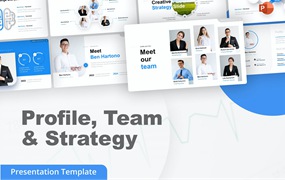 简介/团队和战略PPT创意模板 Profile, Team & Strategy PowerPoint Template