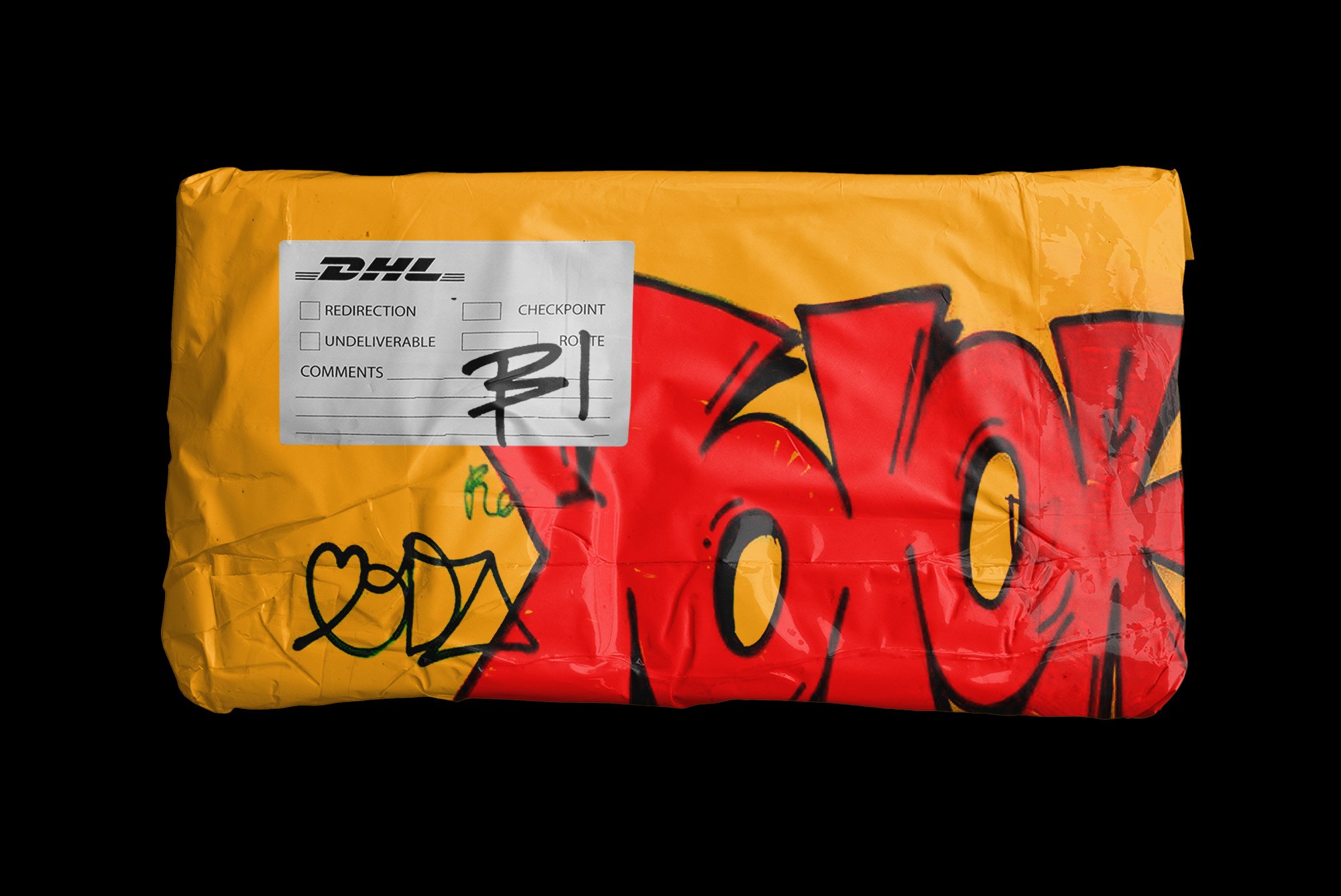 现代潮流快递物流包裹包装袋样机PNG透明包贴纸 Post Pack Bag Mockup 样机素材 第9张
