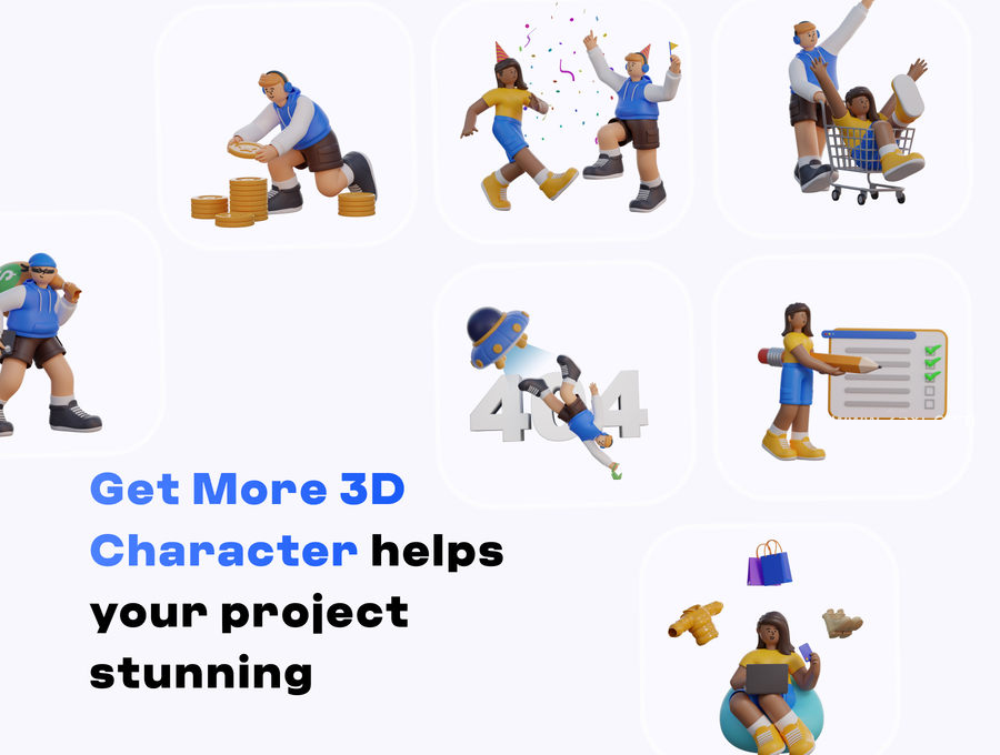 3D图标-3D人物角色UI设计插画模型PNG素材 图标素材 第6张