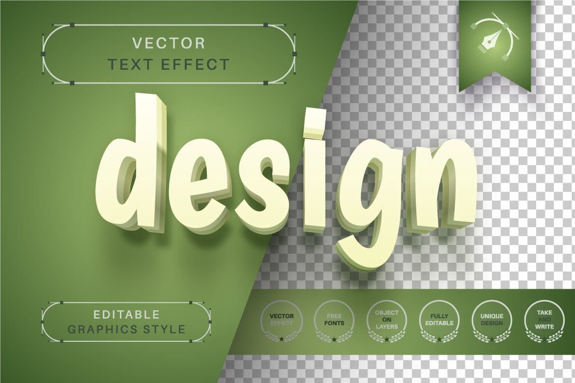 绿色分层矢量文字效果字体样式 Green Garden – Editable Text Effect, Font Style 插件预设 第4张