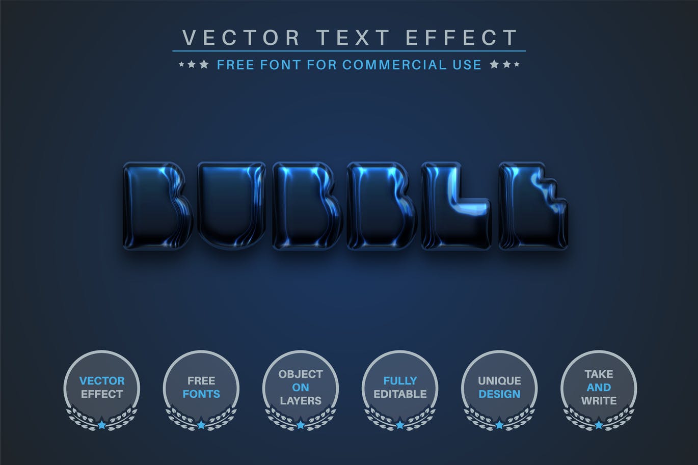 深色气泡矢量文字效果字体样式 Dark Bubble – Editable Text Effect, Font Style 插件预设 第1张