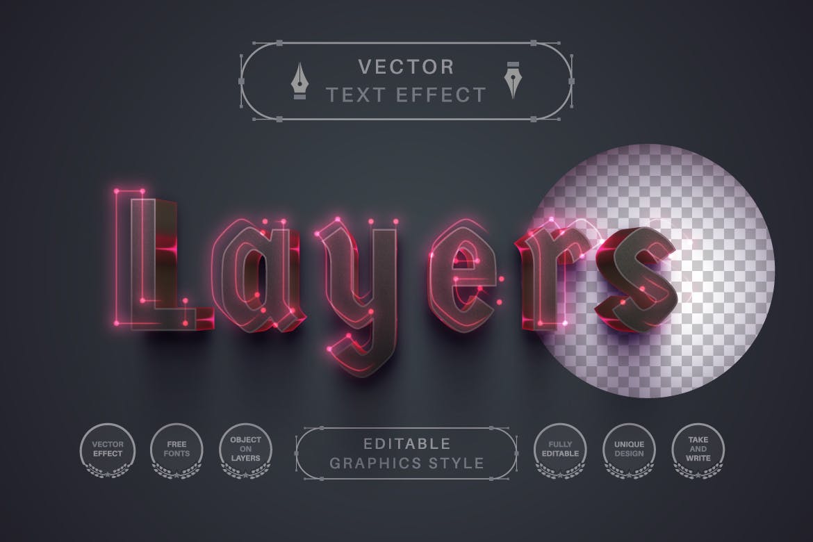 红色线点矢量文字效果字体样式 Velvet – Editable Text Effect, Font Style 插件预设 第4张