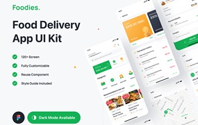 高级食品配送送餐App应用程序UI套件