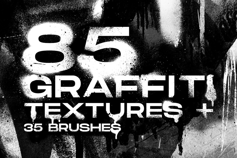 30个街头涂鸦风格喷漆纹理图片素材+PS&Procreate画笔 图片素材 第1张