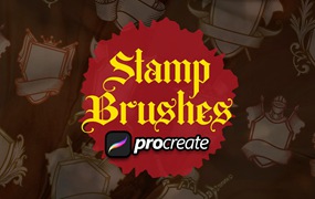 盾牌Procreate印章绘画笔刷素材 Heraldic Shield Stamp Brush Procreate
