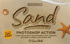沙子效果文字处理Photoshop动作 Sand Type Photoshop Action