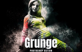 Grunge垃圾风格照片处理效果PS动作模板 Grunge – Photoshop Action