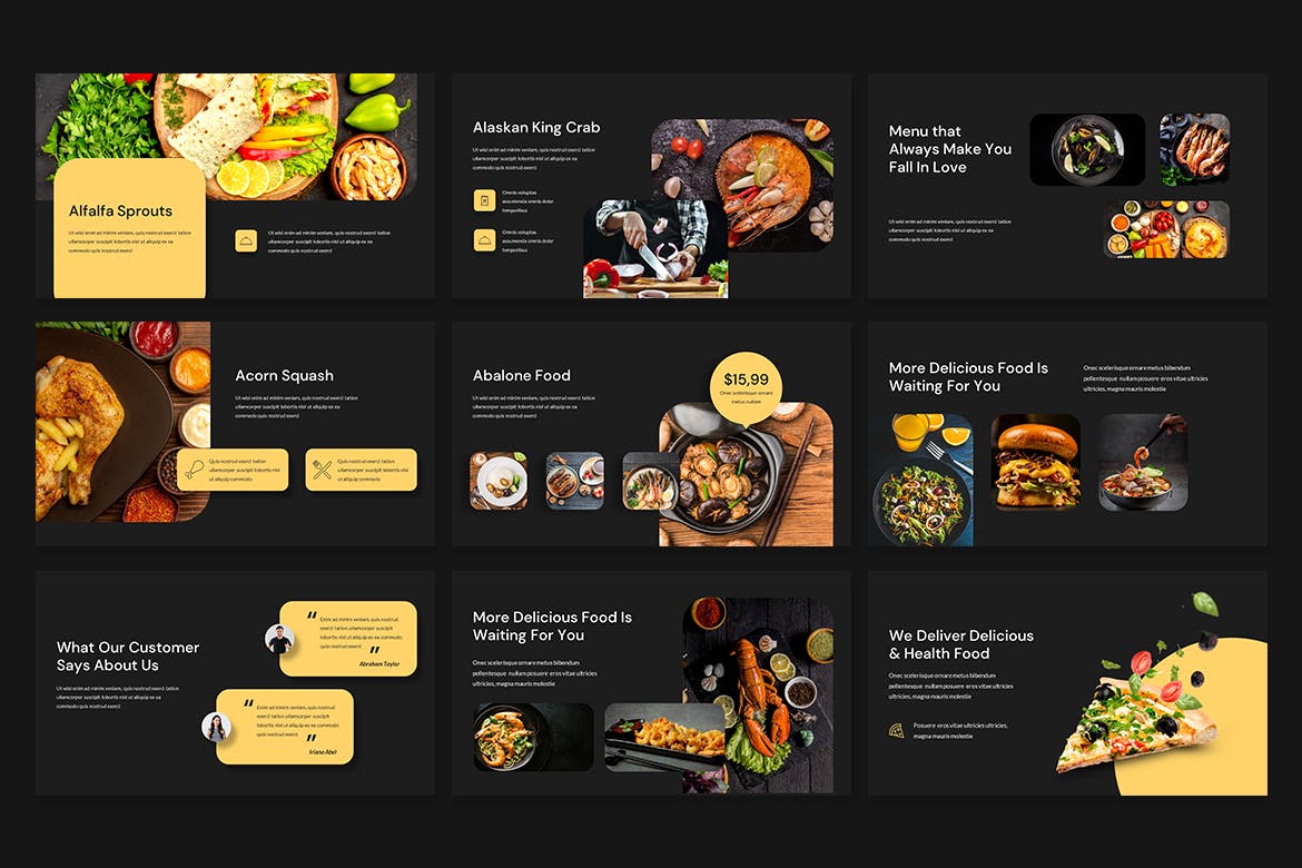食物和烹饪演示Powerpoint模板 Resto – Food and Culinary Presentation PowerPoint 幻灯图表 第4张