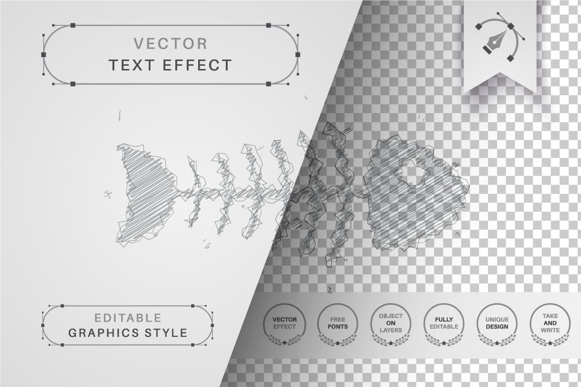 铅笔绘图矢量文字效果字体样式 Pencil Drawing – Editable Text Effect, Font Style 插件预设 第5张