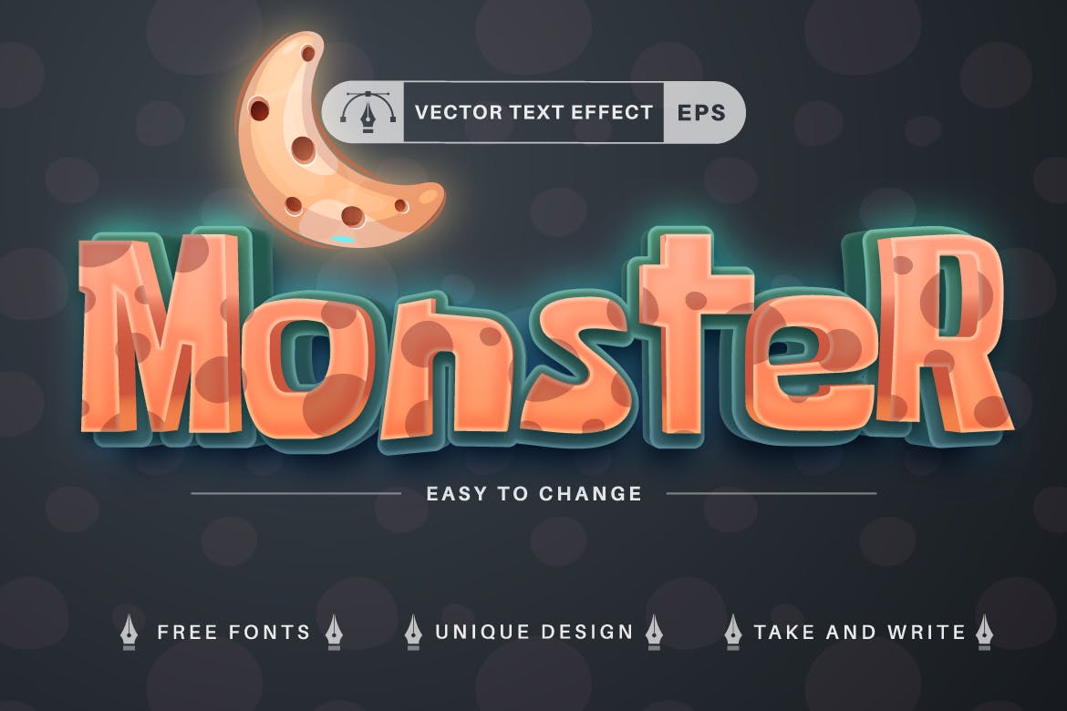 10个万圣节主题矢量文本效果字体样式 Set 10 Halloween Text Effects, Font Styles 插件预设 第5张