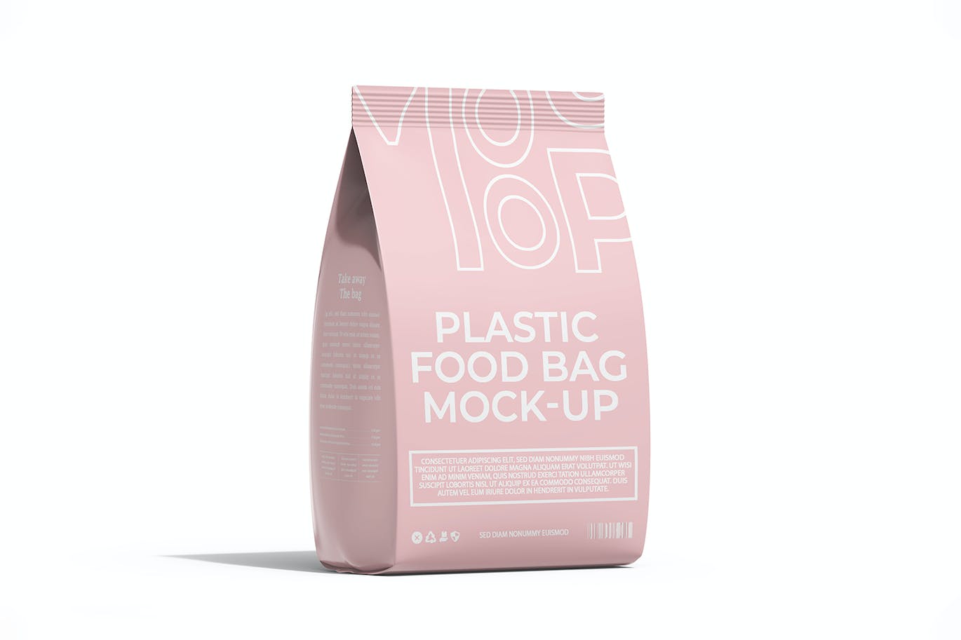 哑光塑料食品包装袋PSD样机 Matte Plastic Food Packaging Bag PSD Mockup 样机素材 第5张