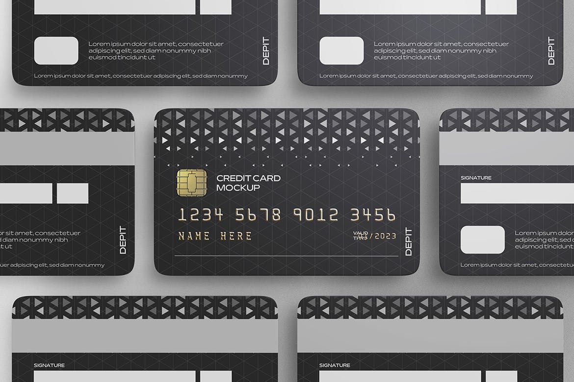 信用卡正反面设计展示样机psd模板 Credit Card Mockups 样机素材 第5张
