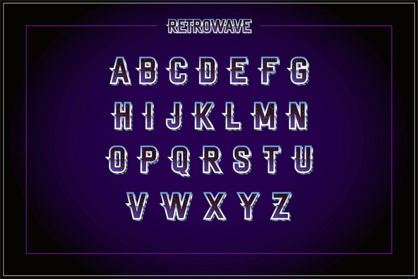 复古合成波海报装饰字体 Retrowave – Retro Wave Poster Font 设计素材 第4张