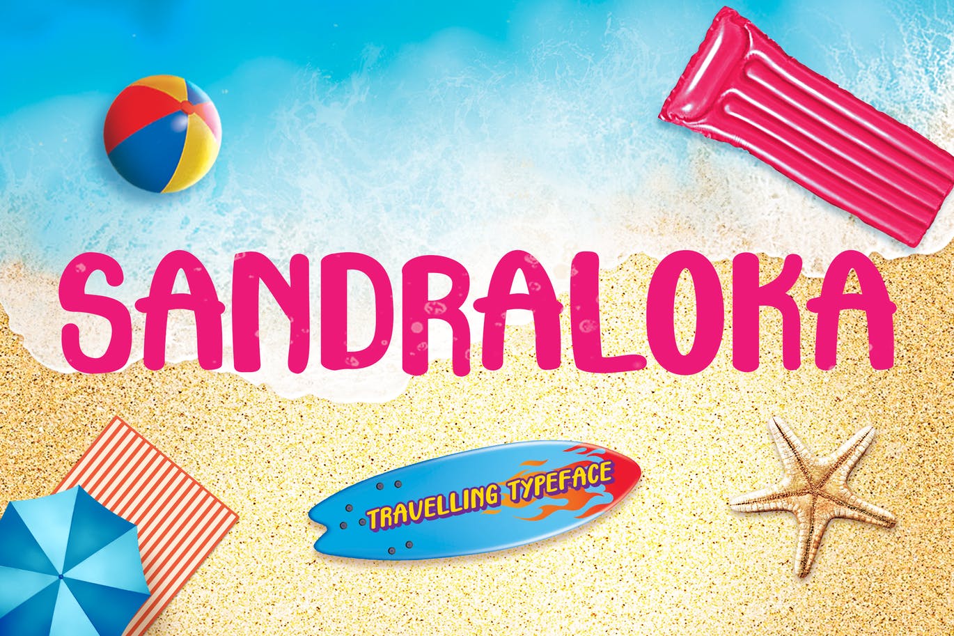 旅行儿童无衬线字体素材 Sandraloka – Travelling Kids Font 设计素材 第1张