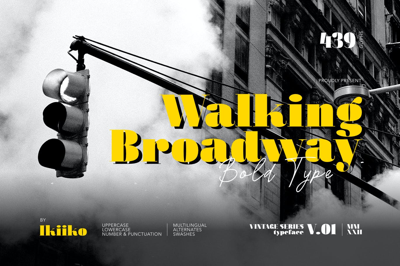 复古老式衬线加粗字体素材 Walking Broadway – Bold Type 设计素材 第1张