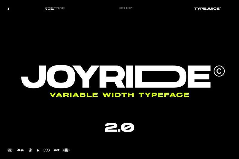 Joyride可变宽度无衬线英文字体 设计素材 第1张