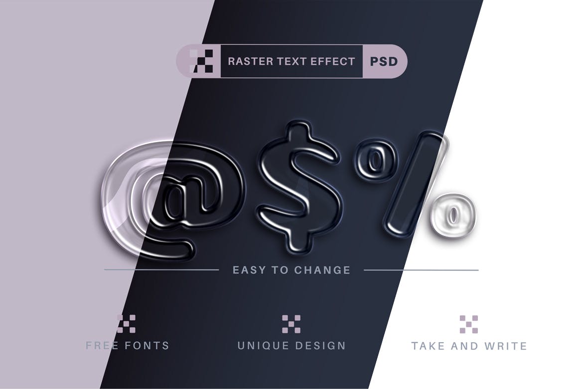 透明水状文字效果字体样式 PSD Water – Editable Text Effect, Font Style 插件预设 第3张