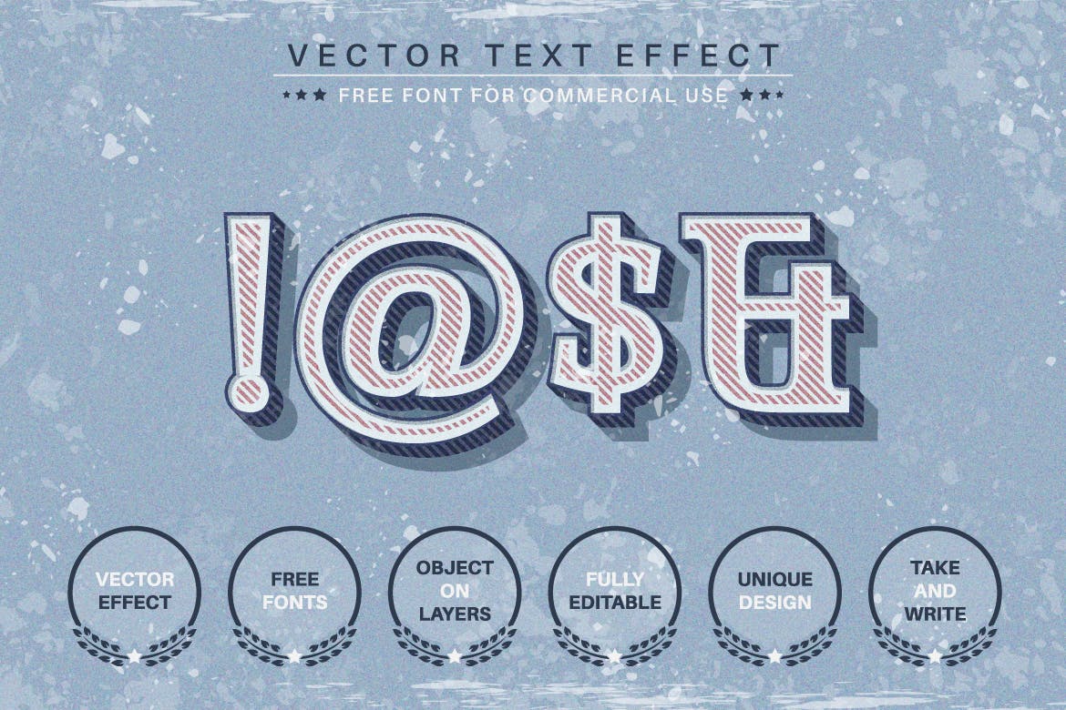 经典复古矢量文字效果字体样式 Classic Retro – Editable Text Effect, Font Style 插件预设 第6张