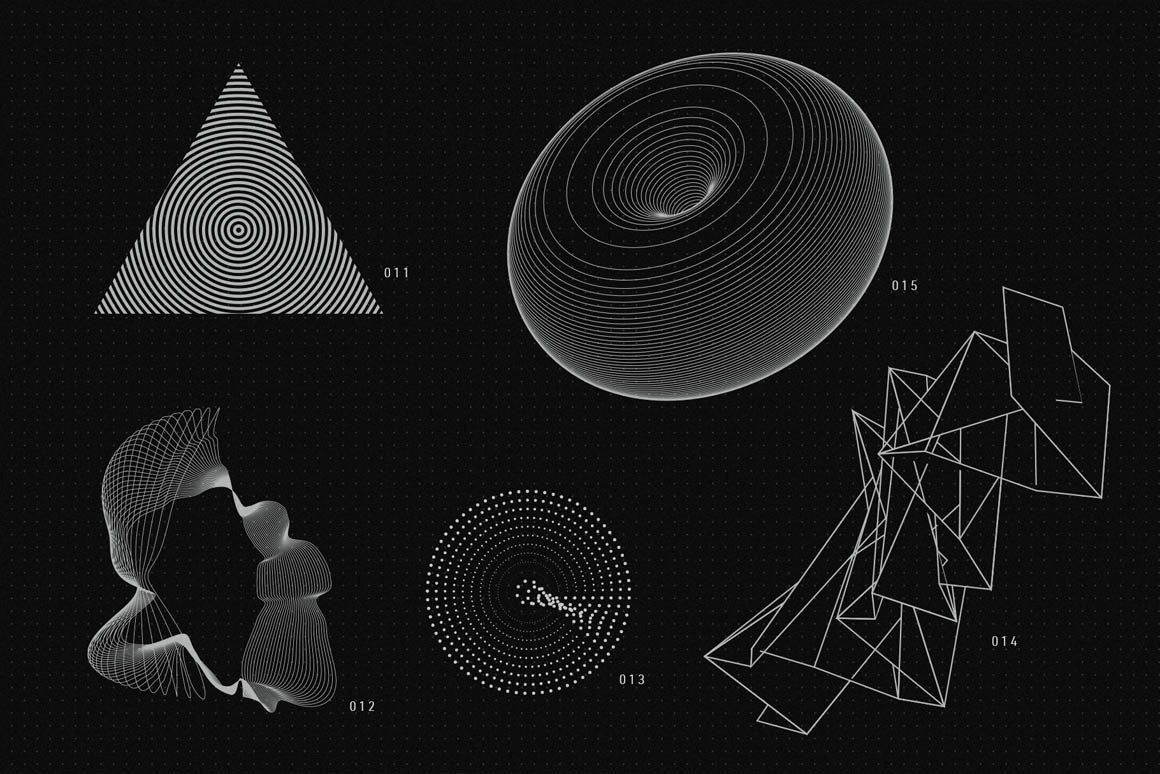 200+高质量抽象现代几何矢量形状外观 200 Vector Shapes 图片素材 第22张
